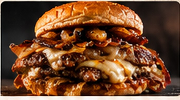 Illustrative photo for Cheesy Squashed Onion Burger